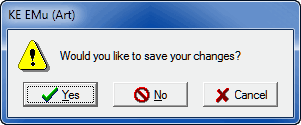 Unsaved changes warning message